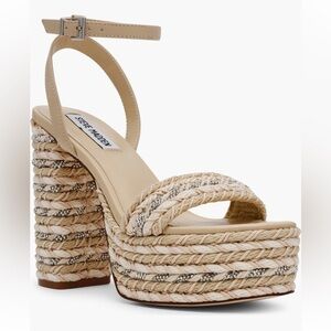 Steve Madden Platform Chunky Heel Ankle Strap Sandals Size 9